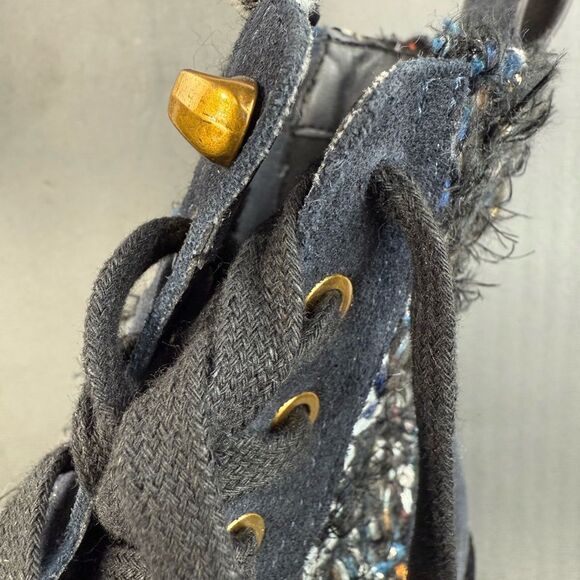 Kurt Geiger London Kensington Tweed Lug Sole Combat Booties Boot women size 6 - Picture 12 of 12